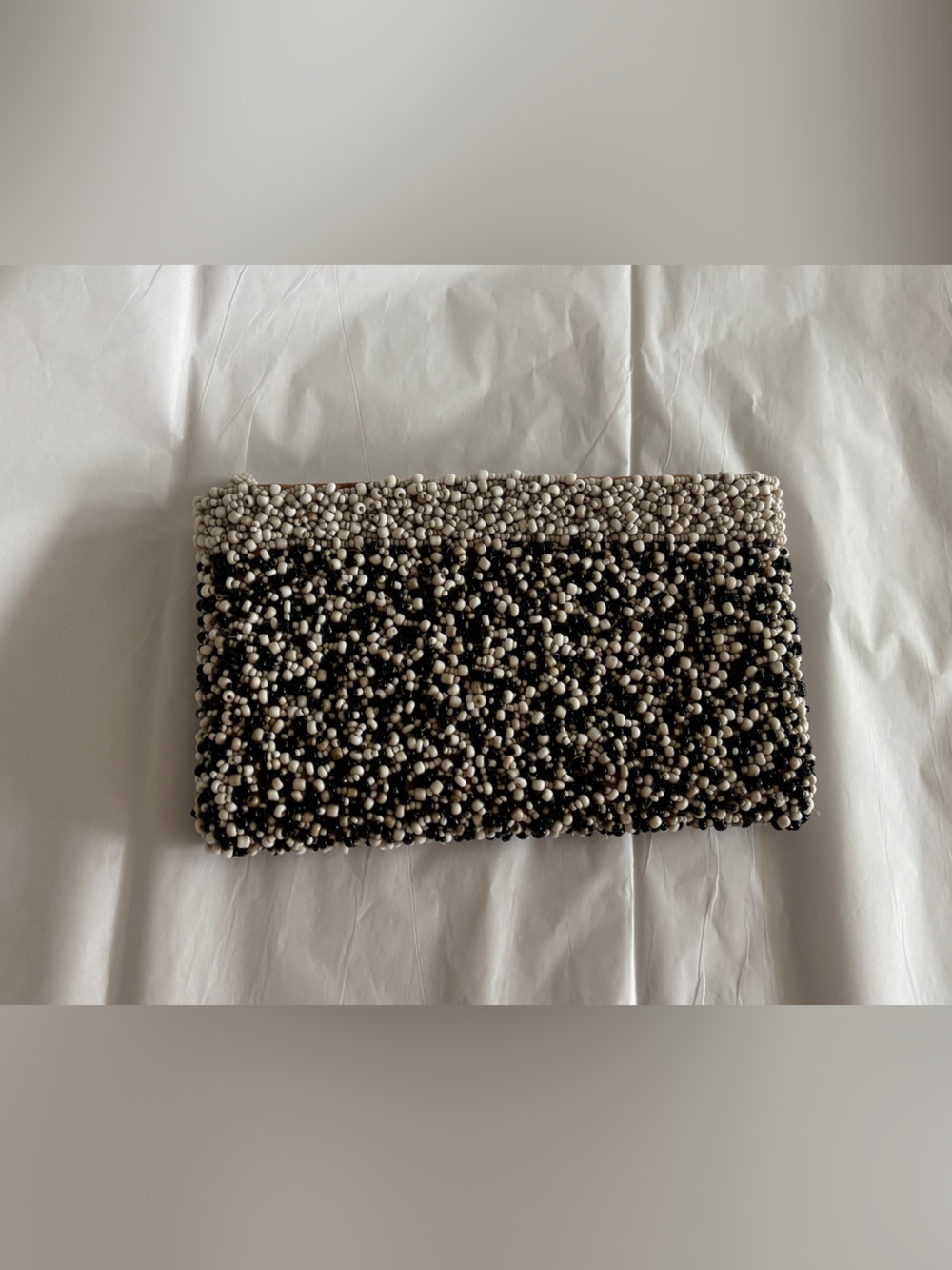 Beaded Black and White Women’s Clutch